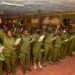 A group of Resident District Commissioners, Resident City Commissioners, Deputy Resident Commissioners and Deputy City Commissioners taking Oath during induction retreat at the National Leadership Institute (NALI) Kyankwanzi on 31st July 2022. Photo by PPU/Tony Rujuta.