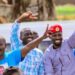 Opposition's Moses Attan, Kizza Besigye and Bobi Wine in Soroti a few days ago