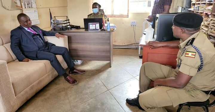 Kampala Lord Mayor, Erias Lukwago filing a case at Kira Police Station earlier today
