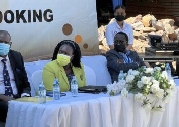 Minister Ruth Nankabirwa during the launch of distribution of LPG “Cooking Gas” Starter Kits