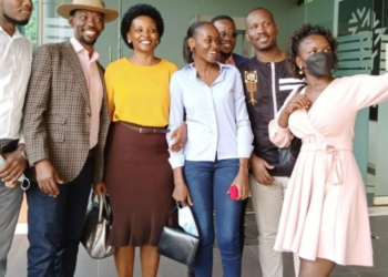 Hon Tumwiine with some of her supporters at Court of Appeal in Kampala