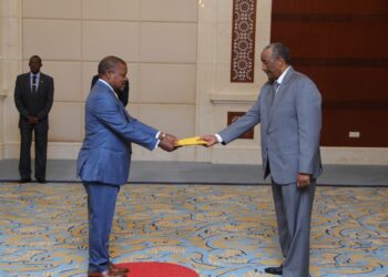 Ambassador Ssemuddu presents credentials to Gen. Abdel Fattah Al Burhan, President of the Transitional Sovereignty Council of the Republic of Sudan.