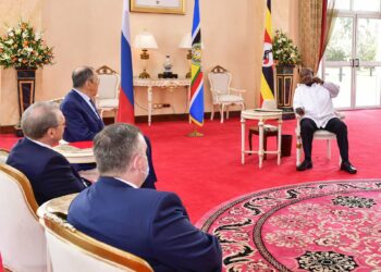 President Yoweri Museveni in a meeting with Russian delegation