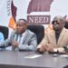 L-R: Asuman Odaka, NEED National Coordinator, Joseph Kabuleta, NEED president and Charles Basajja, NEED Chief of Staff during NEED's weekly press conference on Monday