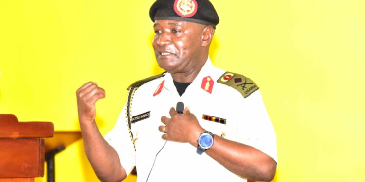 Brig Gen Charles Kisembo lecturing RDCs/RCCs and their deputies on Tuesday