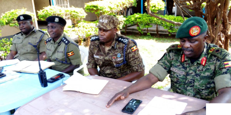 Security commanders during a press briefing