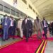 The President of the Federal Republic of Somalia H.E. Hassan Sheikh Mohamud and the Minister of Foreign Affairs Jeje Odong moving in the VIIP lobby at the VVIP Airport Entebbe on 8th August 2022. Photo by PPU/Tony Rujuta.