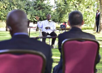 President Yoweri Museveni attending a meeting with the special envoy of the UN Secretary General for the Great Lakes region Mr. Huang Xia at the State House Entebbe on 22nd November 2022. Photo by PPU/ Tony Rujuta.