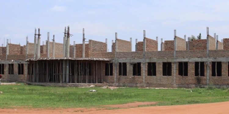 District block under construction