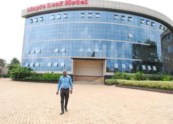 Hajji Jamil Ssempijja taking a walk at the premises of Maple Leaf Hotel.