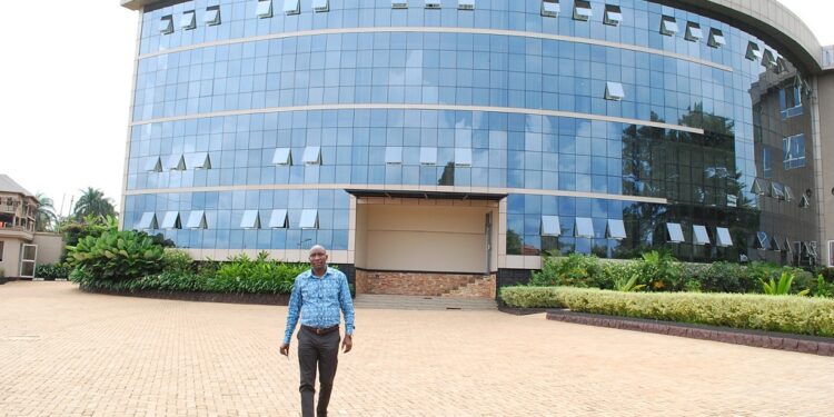 Hajji Jamil Ssempijja taking a walk at the premises of Maple Leaf Hotel.