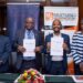 (L-R) IRA Rep. Steven Kaddu, MD Liberty General Insurance Uganda Ltd Peter Makhanu, MD Multilines International Ltd Gerald Mukyenga, URA Ag. Assistant Commissioner Trade Customs Dept- Rep. Brenda Kateu pose for a group photo