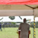 President Museveni giving an opportunity lecture to cadet students at Kabamba Military Academy in Mubende district on Thursday August 18, 2022. PPU Photo