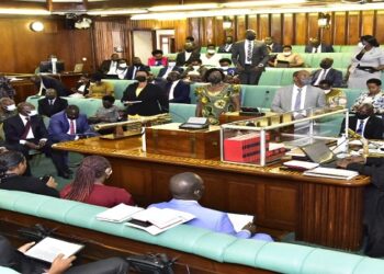 Some MPs standing as they try to catch the eye of the presiding officer to contribute to the request by government