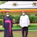 L-R: Hon. Nyamahunge Keziah Freda, Archbishop Ssemogerere, President Museveni and Bishop Kasujja