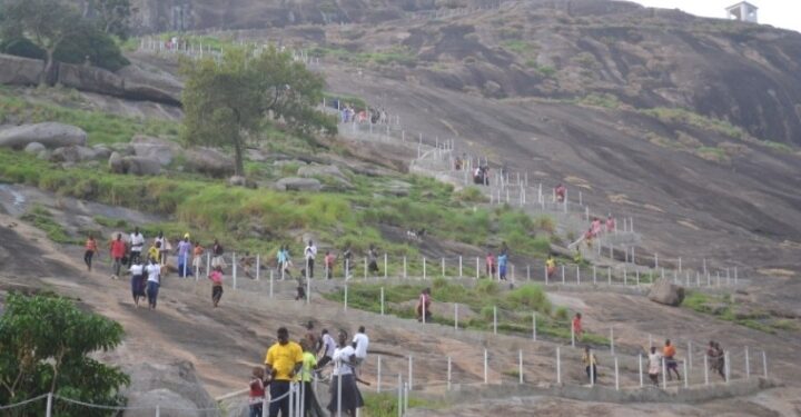 Newly built staircases by the government at Kagulu Hill.PHOTO BY ANDREW ALIBAKU.