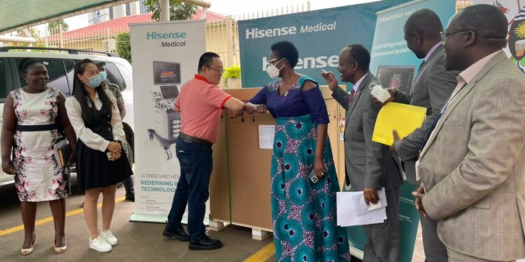 Smartec Electronics Uganda donates digital Ultrasound machine to Ministry of Health