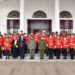 President Museveni (C) poses for a photo with UPDF generals who retired from the army during a function at State House Entebbe. PPU Photo