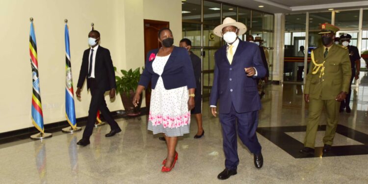 President Yoweri Museveni back from Kenya