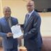 Ambassador Dr. Yahya Rashid Ssemuddu with Ambassador Muhammad Al Hassan Ibrahim, Director for Africa at the Ministry of Foreign Affairs of the Republic of Sudan.