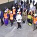 President Yoweri Museveni touring Kawumu Tannery Uganda factory