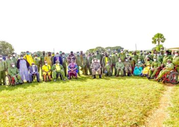 President Yoweri Museveni at NALI,  Kyankwanzi on Tuesday.