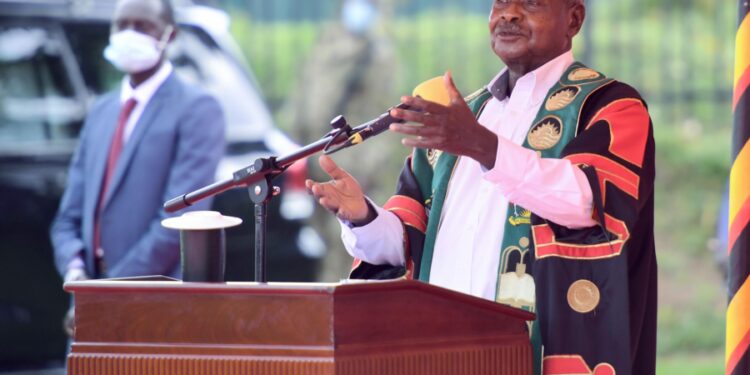 President Yoweri Museveni at Makerere University 100 years celebrations event