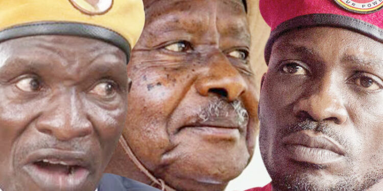 Tamale Mirundi,  President Museveni and Bobi Wine