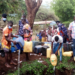 Police and locals pouring crude waragi at Moroto CPS