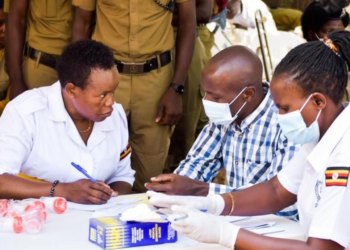 Police medics at Jinja Road Police station