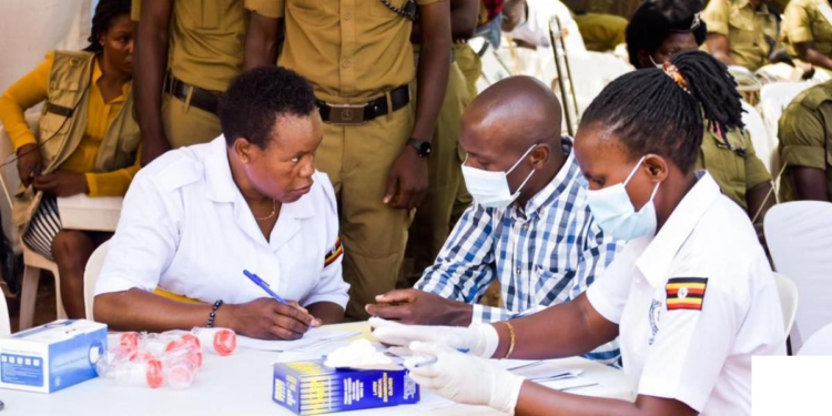 Police medics at Jinja Road Police station