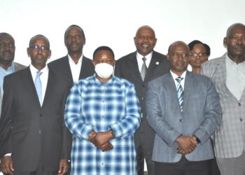 Hon. Babirye Milly Babalanda in a group photo with PACEID members