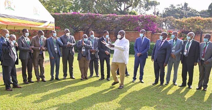President Yoweri Museveni with the Council of Ministers of the Desert Locust Control Organization for Eastern Africa