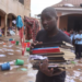 Student saving his books