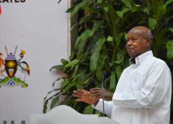 President Yoweri Museveni deliverying his speech during the Uganda- Vietnam Business Summit in Hanoi, Vietnam on 25th November 2022. Photo by PPU/ Tony Rujuta.