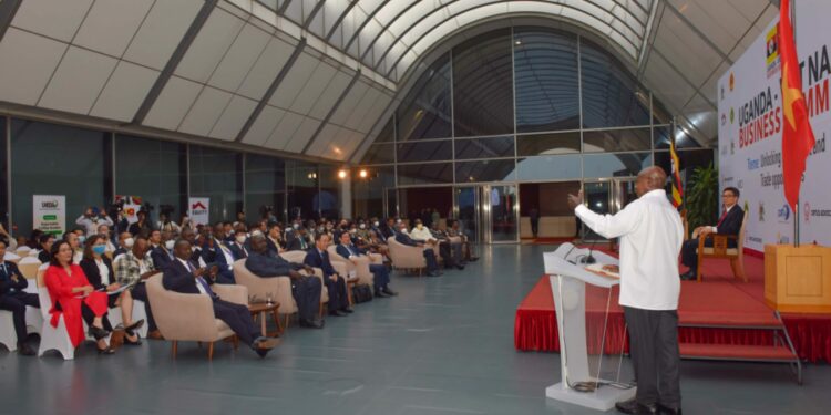 President Yoweri Museveni at the Uganda - Vietnam Business Summit
President Yoweri Museveni deliverying his speech during the Uganda- Vietnam Business Summit in Hanoi, Vietnam on 25th November 2022. Photo by PPU/ Tony Rujuta.