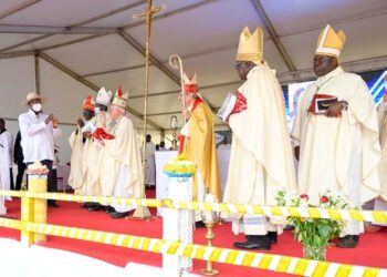 President Yoweri Museveni at the beatification of Fr. Dr Joseph Ambrosoli