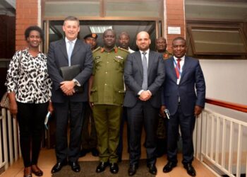 Gen. Peter Elwelu Center with delegates fro European Union