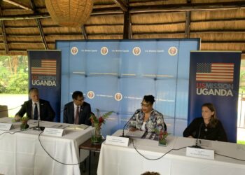 US Ambassador to Uganda H.E Natalie E. Brown addressing the media