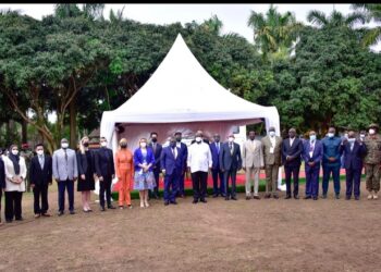 President Yoweri Museveni with a delegation from UN Security Council