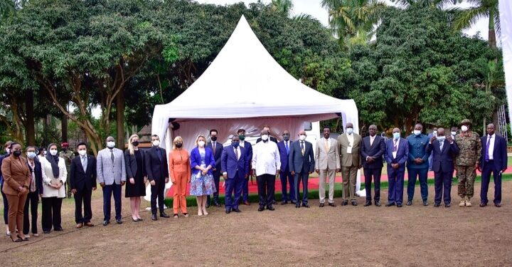 President Yoweri Museveni with a delegation from UN Security Council