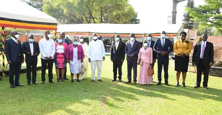 President Yoweri Museveni with KCCA leaders