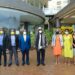 Uganda's President, Yoweri Kaguta Museveni (centre), together with Dr. Patrick Bitature (4th left); Dr. Nataliey Bitature the Simba Group, Chief of Staff and other Group executives and directors at the official launch of the Naguru-based Protea Hotel Kampala Skyz on 30th September 2022.