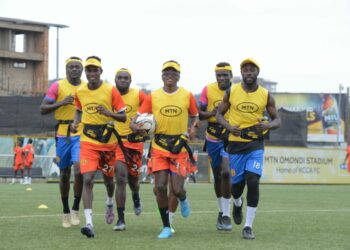 The KCCA players showcased their Marathon readiness by donning their gear and doing some drills