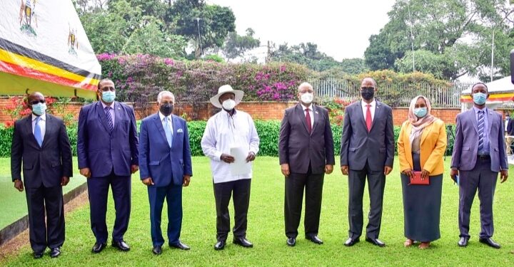 President Museveni with members of Sudan Transitional Council