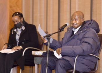 President Yoweri Museveni addressing investors in UK