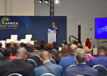 President Museveni gives a key note address on partnering for health cooperation during the US-Africa Leaders Summit in Washington DC on Tuesday Dec 13. PPU Photo.