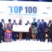 Winners pose with the invited guests at teh Top 100 Gala Dinner