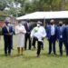 H.E Yoweri Kaguta Museveni juggles the ball during the visit of CAF President Dr. Patrice Motsepe.