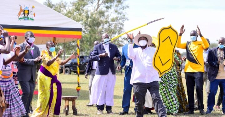 Katakwi District - President Museveni joined the family of VP H.E Jessica Alupo in thanksgiving for the priestly service of two family members -